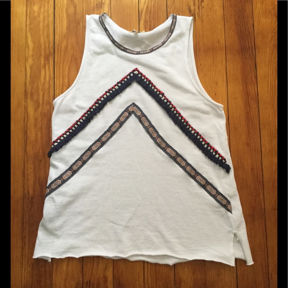 Hayden Los Angeles White tank with tassels